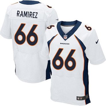 NEW Denver Broncos #66 Manny Ramirez White NFL New Elite Jersey