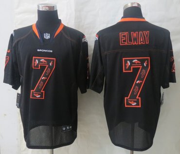 2014 NEW Denver Broncos #7 John Elway New Lights Out Black NFL Elite Jersey