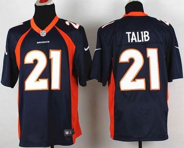 NEW Denver Broncos #21 Aqib Talib Navy Blue NFL Game Jersey(2014 New)