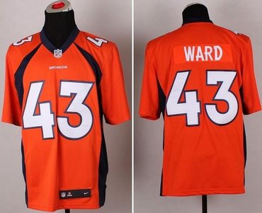 NEW Denver Broncos #43 T.J. Ward Orange NFL Game Jersey(2014 New)