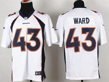 NEW Denver Broncos #43 T.J. Ward White NFL Game Jersey(2014 New)