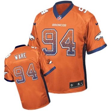 2013 NEW NEW Denver Broncos #94 DeMarcus Ware Orange Drift Fashion Elite Jersey