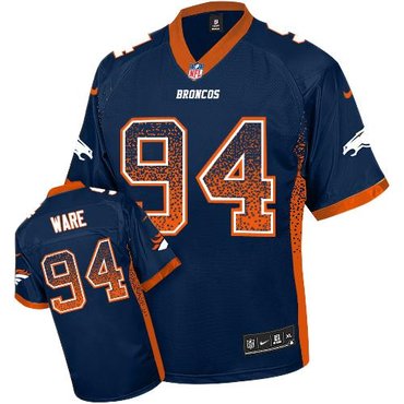 2013 NEW NEW Denver Broncos #94 DeMarcus Ware Blue Drift Fashion Elite Jersey