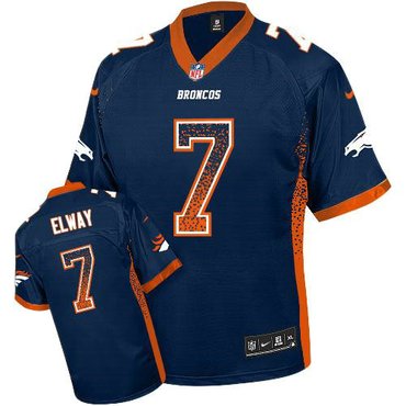 2013 NEW NEW Denver Broncos #7 John Elway Blue Drift Fashion Elite Jersey