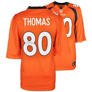 NEW NFL Denver Broncos 80 Julius Thomas Orange Signed Jerseys-Elite