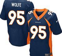 New Denver Broncos #95 Derek Wolfe Navy Blue NFL Elite Jersey(2014 New)