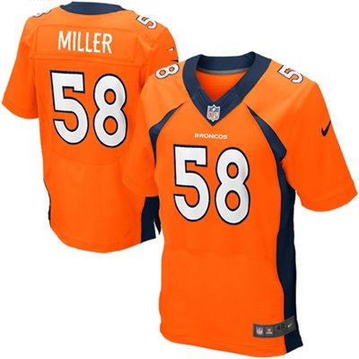 2013 NFL NEW Denver Broncos 58 Von Miller Orange Jerseys(Elite)