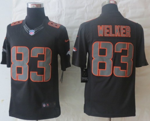 NEW NFL Denver Broncos 83 Wes Welker Black Jerseys(Impact Limited)