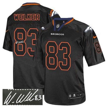 NEW Denver Broncos #83 Wes Welker Lights Out Black Jerseys(Signed Elite)