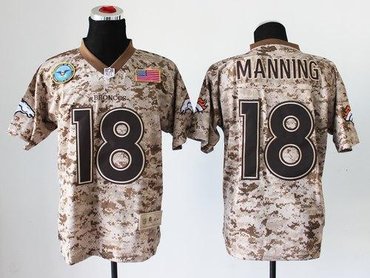 NEW Denver Broncos #18 Peyton Manning Camo NFL Elite USMC Jersey(USA)