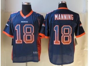 NEW Denver Broncos #18 Manning Blue Jerseys(Drift Fashion Elite)