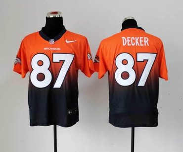 NEW Denver Broncos 87 Eric Decker Orange Blue Drift Fashion II Elite NFL Jerseys