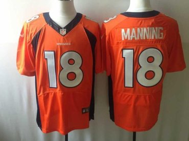 2013 NFL NEW Denver Broncos 18 Peyton Manning Orange Jerseys(Elite)