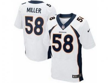 2013 NFL NEW Denver Broncos 58 Von Miller White Jerseys(Elite)