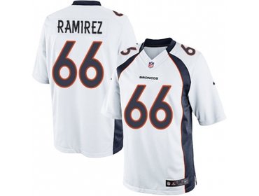 NEW Denver Broncos Manny Ramirez 66 White NFL Limited Jerseys