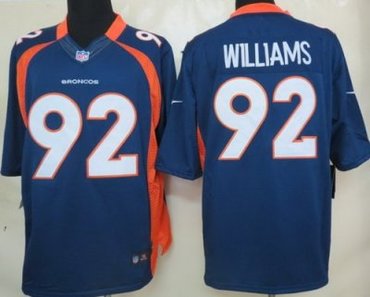 NEW NFL Denver Broncos 92 Sylvester Williams Blue Jerseys (Limited)