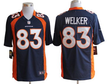 NEW NFL Denver Broncos 83 Wes Welker Blue Jerseys(Game)