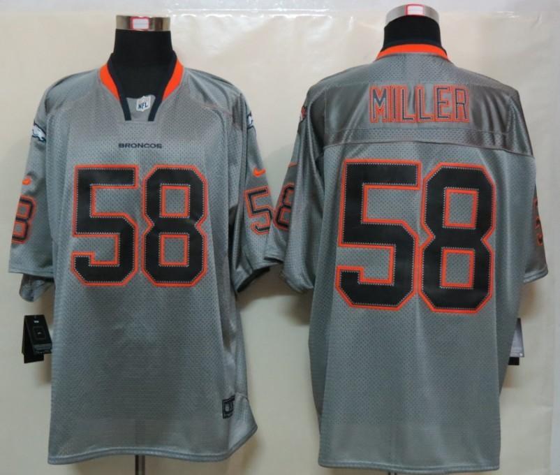 2012 NEW NFL Denver Broncos 58 Von Miller Lights Out Grey Jerseys (Elite)