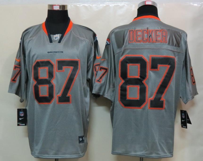 NEW NFL Denver Broncos 87 Eric Decker Lights Out Grey Jerseys (Elite)