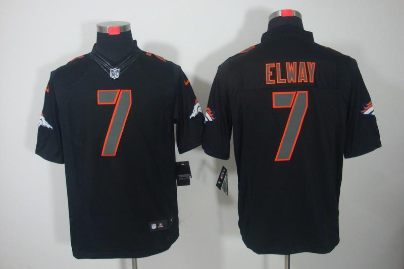 2012 NEW NFL Denver Broncos 7 John Elway Black Jerseys (Impact Limited)