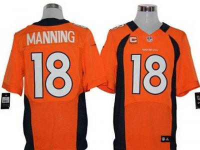 2012 NEW NFL Denver Broncos 18 Peyton Manning Orange Jerseys C Patch(Elite)