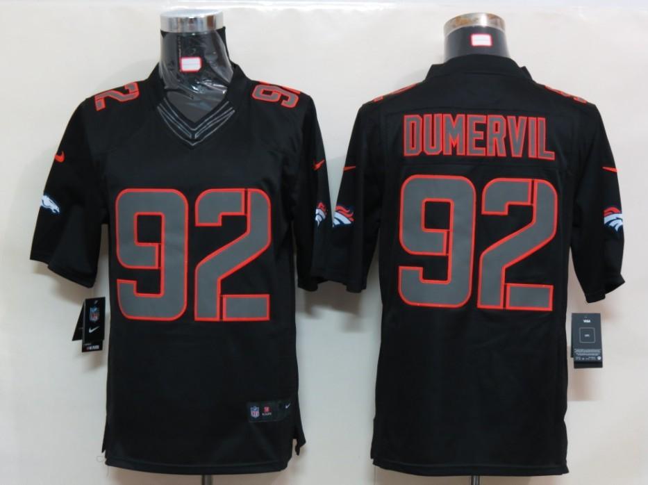 2012 NEW NFL Denver Broncos 92 Elvis Dumervil Black Jerseys (Impact Limited)