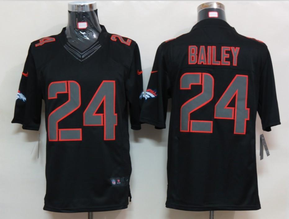 2012 NEW NFL Denver Broncos 24 Champ Bailey Black Jerseys (Impact Limited)