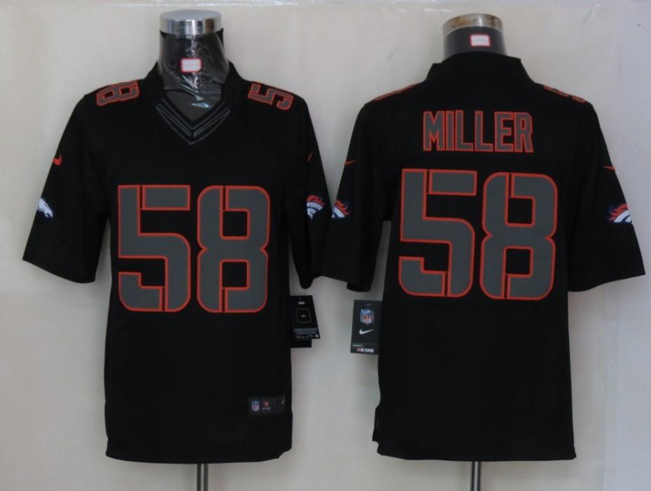 2012 NEW NFL Denver Broncos 58 Von Miller Black Jerseys (Impact Limited)