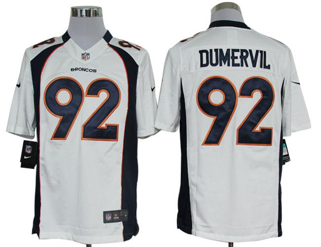 2012 NEW NFL Denver Broncos 92 Elvis Dumervil White Jerseys (Limited)