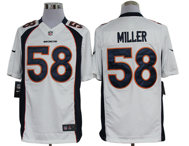 2012 NEW NFL Denver Broncos 58 Von Miller White Jerseys (Limited)