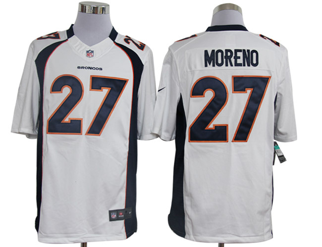 2012 NEW NFL Denver Broncos 27 Knowshon Moreno White Jerseys (Limited)