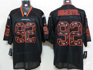 2012 NEW NFL Denver Broncos 92 Elvis Dumervil Lights Out Black Elite Jerseys