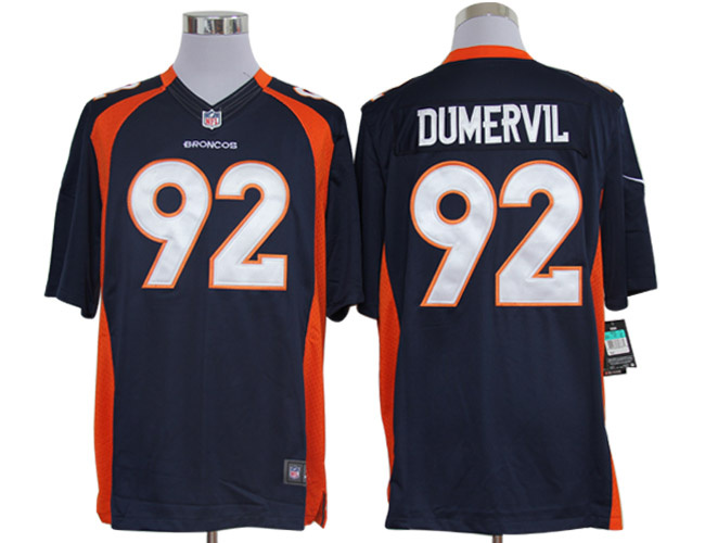 2012 NEW NFL Denver Broncos 92 Elvis Dumervil Blue Jerseys (Limited)