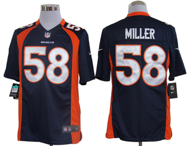 2012 NEW NFL Denver Broncos 58 Von Miller Blue Jerseys (Limited)