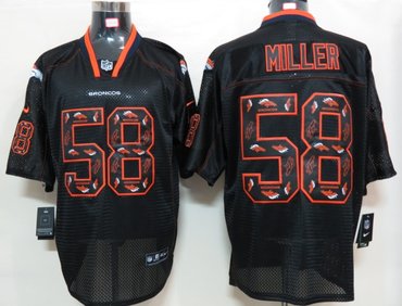 2012 NEW NFL Denver Broncos 58 Von Miller Lights Out Black Elite Jerseys