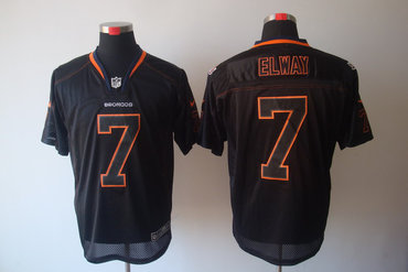 2012 NEW NFL Denver Broncos 7 John Elway Lights Out Black Elite Jerseys