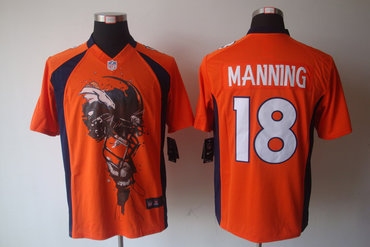 2012 NEW NFL Denver Broncos 18 Peyton Manning Orange Jerseys (Helmet Tri-Blend Limited)