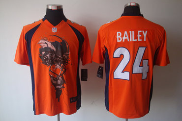 2012 NEW NFL Denver Broncos 24 Champ Bailey Orange Jerseys (Helmet Tri-Blend Limited)