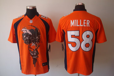 2012 NEW NFL Denver Broncos 58 Von Miller Orange Jerseys (Helmet Tri-Blend Limited)