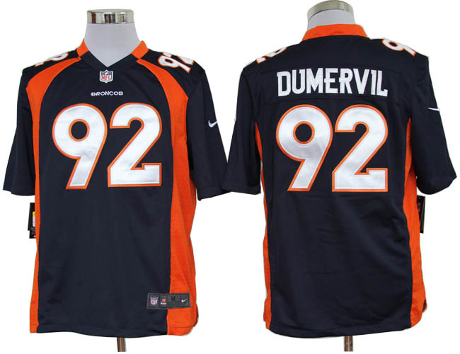 2012 NEW NFL Denver Broncos 92 Elvis Dumervil Blue Jerseys (Game)