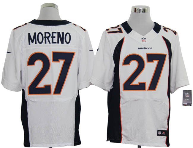 2012 NEW NFL Denver Broncos 27 Knowshon Moreno White Jerseys (Elite)