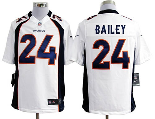 2012 NEW nfl denver broncos 24 champ bailey white jerseys (game)