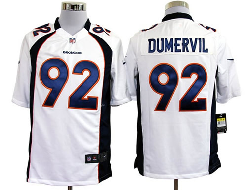 2012 NEW nfl denver broncos 92 elvis dumervil white jerseys (game)