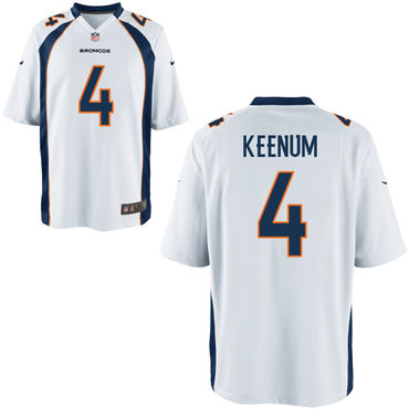 Nike Broncos 4 Case Keenum White Elite Jersey