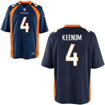 Nike Broncos 4 Case Keenum Navy Elite Jersey