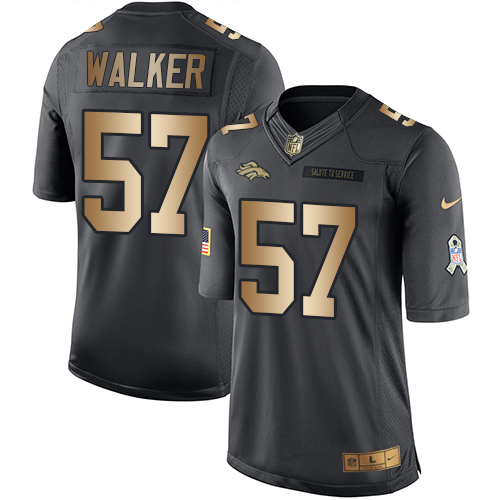 Nike Broncos #57 Demarcus Walker Black Men's Stitched NFL Limited Gold Salute To Service Jersey