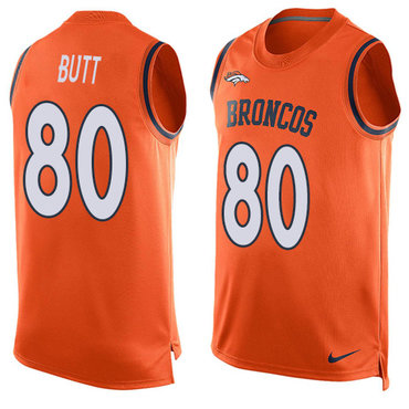 Nike Broncos #80 Jake Butt Orange Team Color Men's Stitched NFL Limited Tank Top Jersey