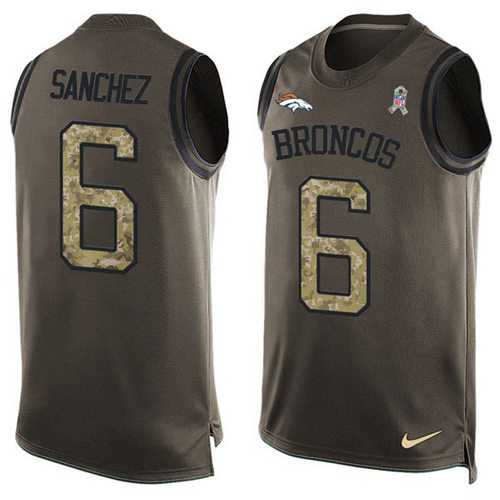 Nike Broncos #6 Mark Sanchez Green Men's Stitched NFL Limited Salute To Service Tank Top Jersey