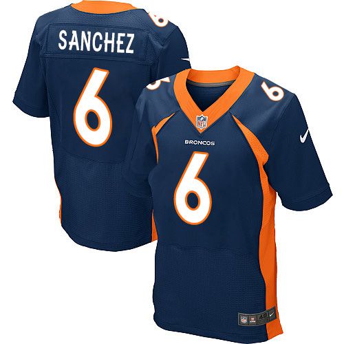 Nike Broncos #6 Mark Sanchez Navy Blue Alternate Men's Stitched NFL New Elite Jersey