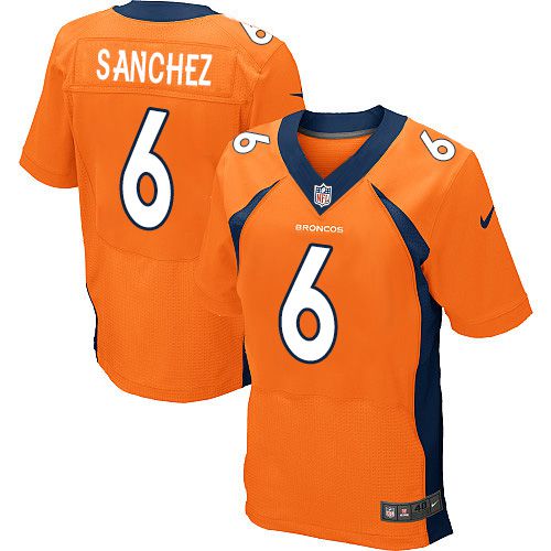 Nike Broncos #6 Mark Sanchez Orange Team Color Men's Stitched NFL New Elite Jersey